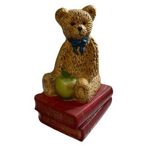 Cast Iron Teddy Bear Door Stop 10" Tall Vintage 1970s Country Decor Teacher Gift
